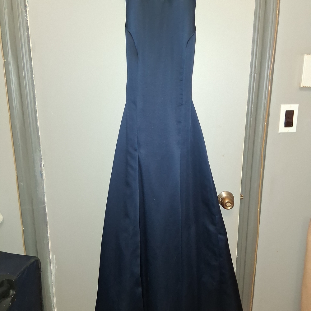 Bari Jay Navy Blue Sleeveless Maxi Gown